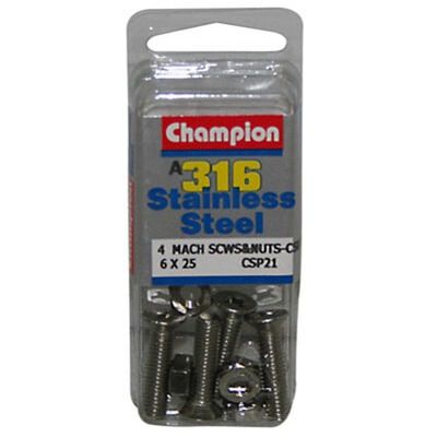 Champion Mach Screws and Nuts Set 6x25mm BCF