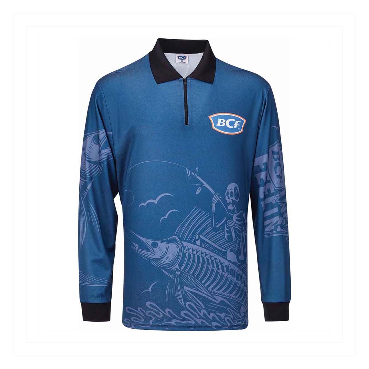 BCF Men&rsquo;s Skeleton Fishing Shirt, Navy, bcf_hi-res