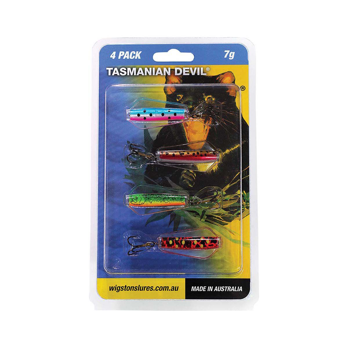 Wigston Tassie Devil Hard Body Lure 4 Pack, , bcf_hi-res