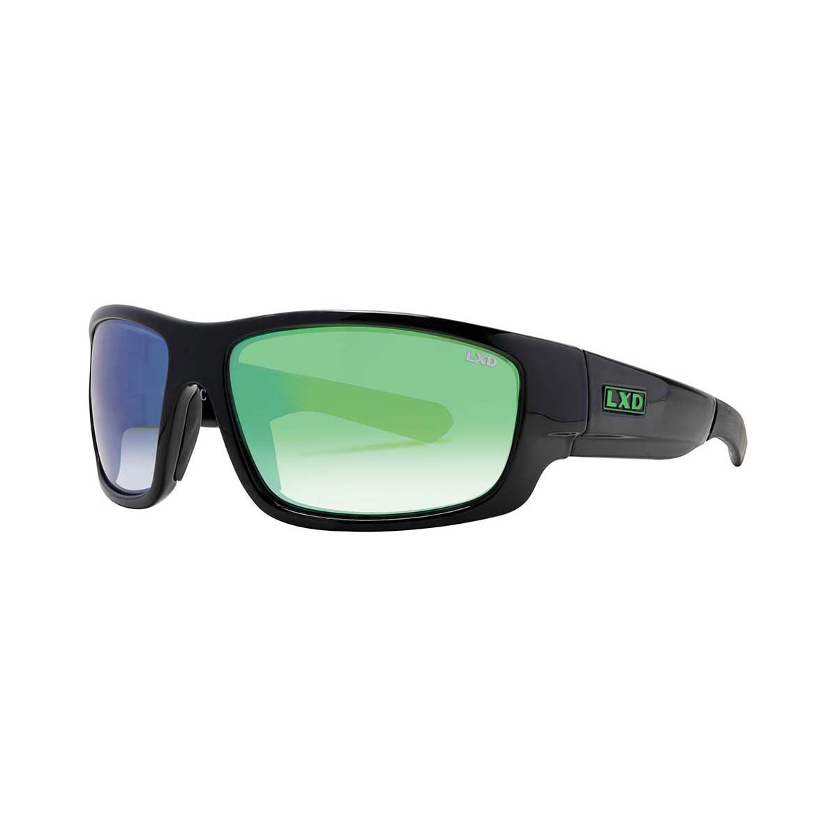 LXD Men&rsquo;s Atlantic Mirror Polar Sunglasses Black with Green Lens, , bcf_hi-res