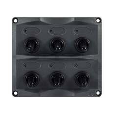 Bowline Switch Panel 6 Gang Black, , bcf_hi-res