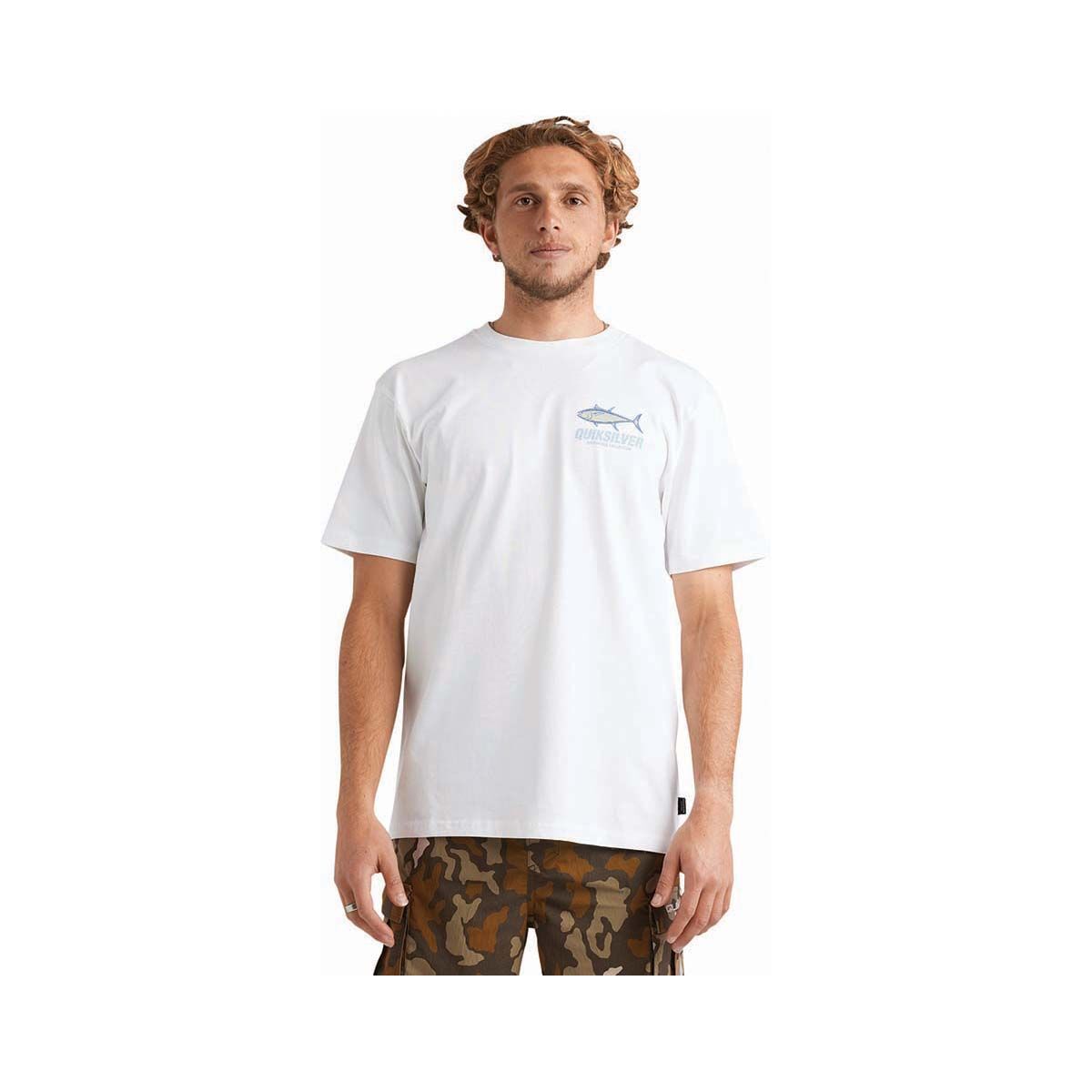 Quiksilver Men's Slack Tide Short Sleeve Tee, White, bcf_hi-res