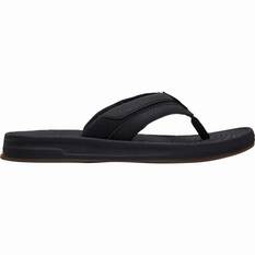 Quiksilver Men's Travel Oasis Thongs, Black / Grey / Brown, bcf_hi-res