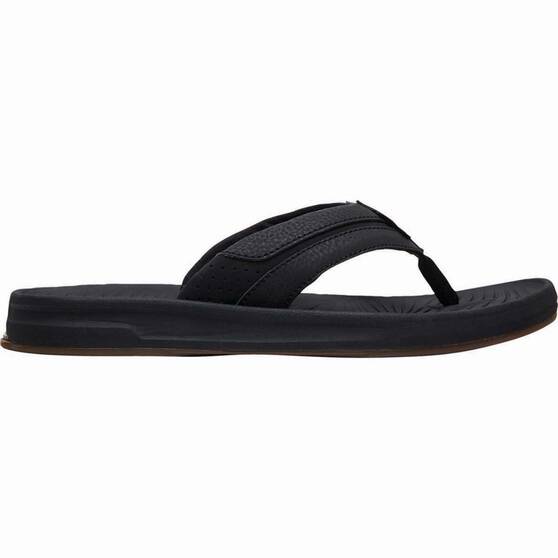 Quiksilver Men's Travel Oasis Thongs Black / Grey / Brown US 14, Black / Grey / Brown, bcf_hi-res