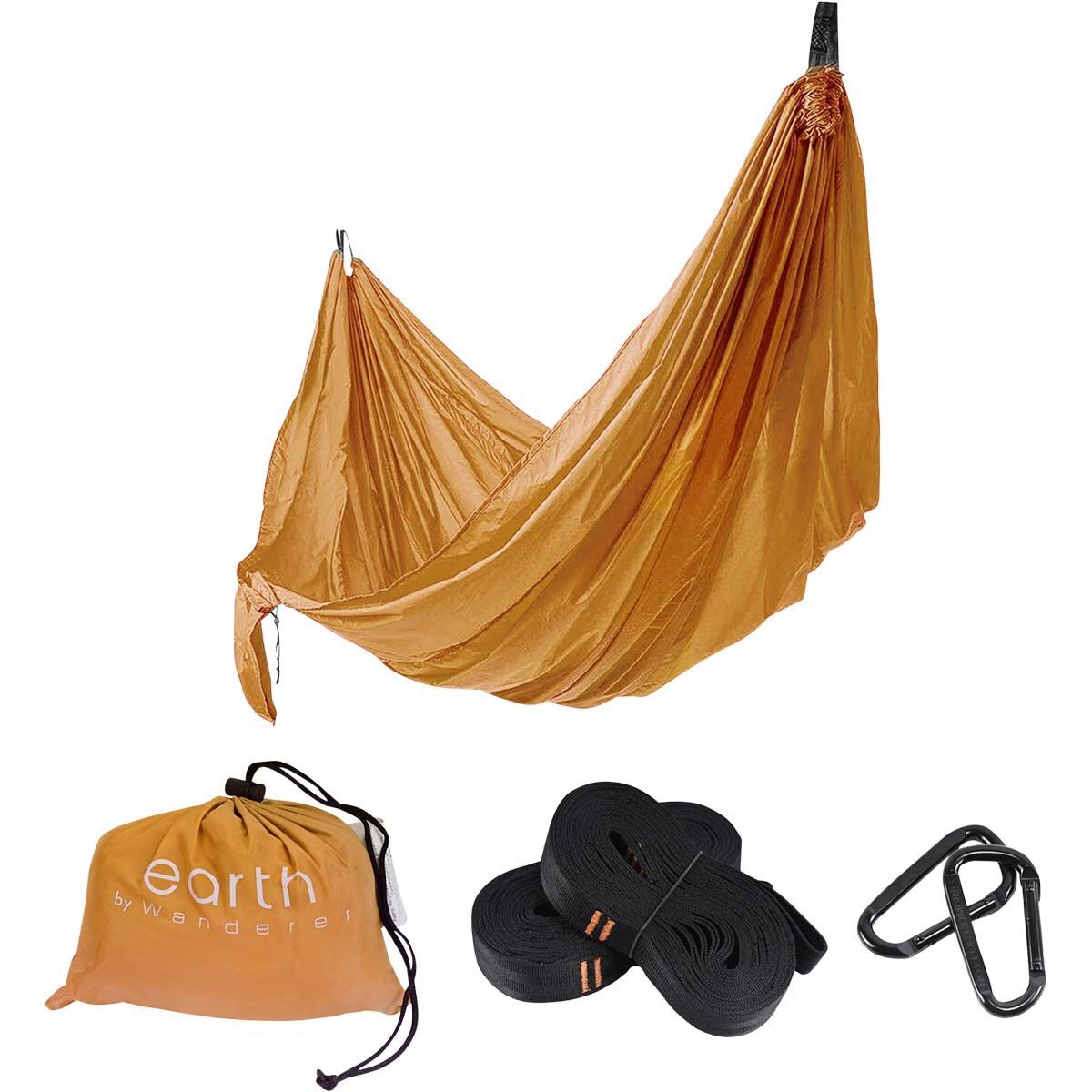 earth by Wanderer&reg; Recycled Nylon Double Hammock + Kit Ochre, Ochre, bcf_hi-res