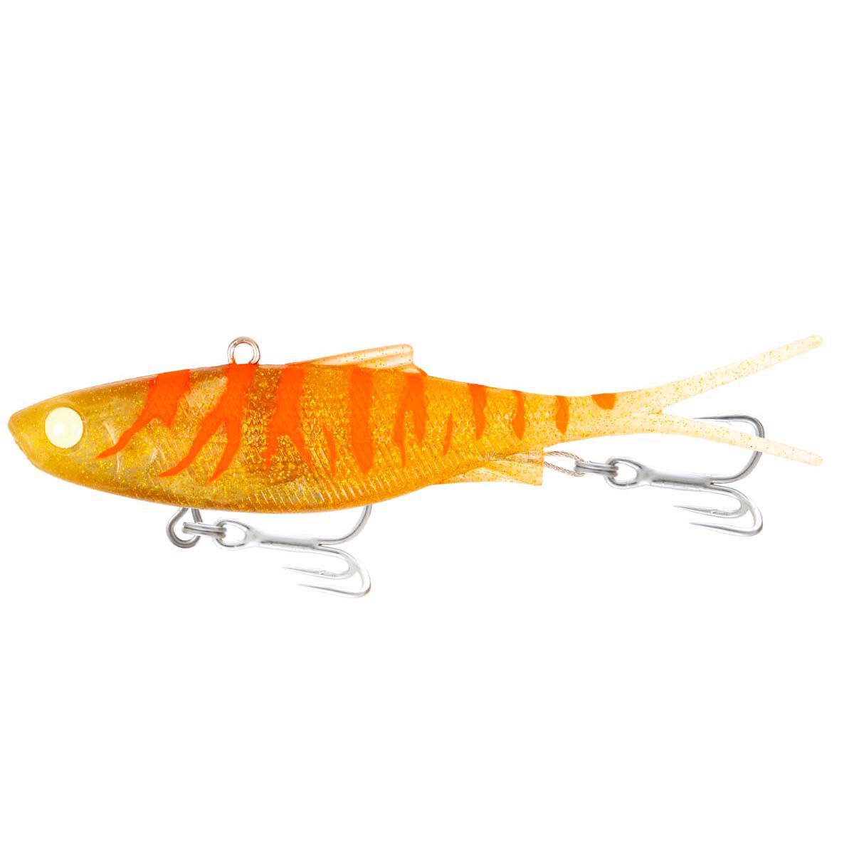 Samaki Vibelicious Fork Tail Soft Vibe Lure 150mm Golden Carrot, Golden Carrot, bcf_hi-res