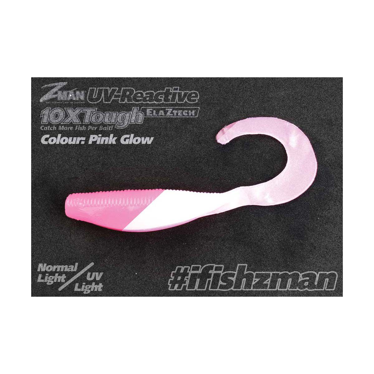 ZMan StreakZ CurltailZ Soft Plastic Lure 5in 4 Pack Pink Glow, Pink Glow, bcf_hi-res