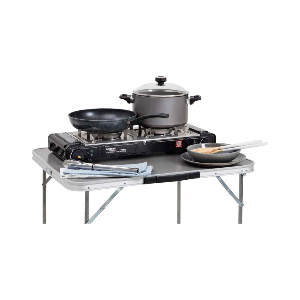 Gasmate Travelmate II SS Double Butane Stove With Hotplate BCF