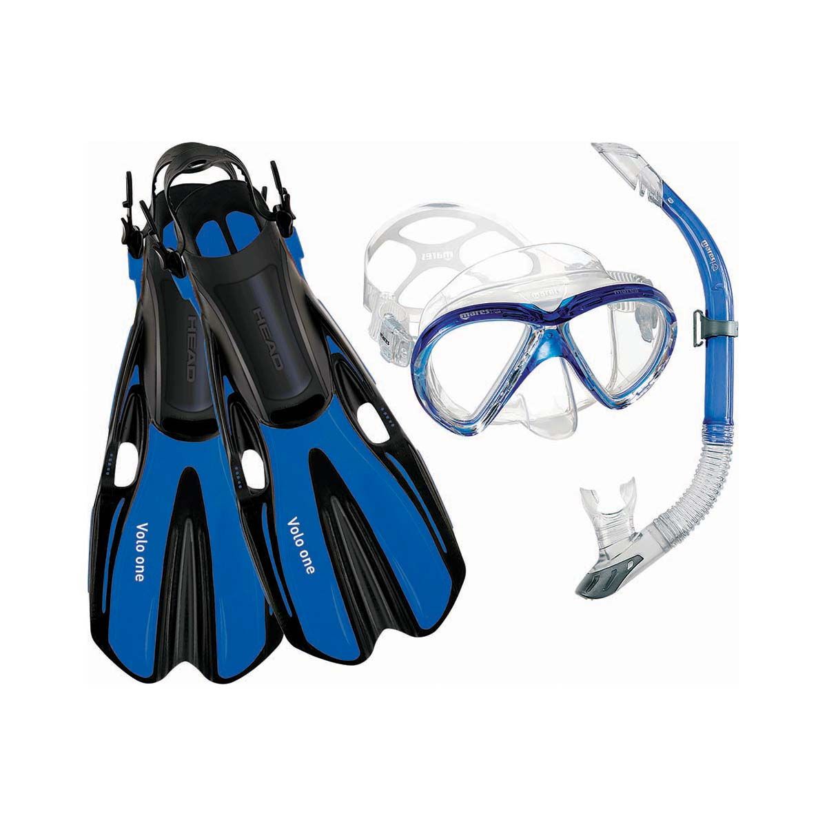 Mares Marlin Volo Snorkelling Dive Set Blue S / M, Blue, bcf_hi-res