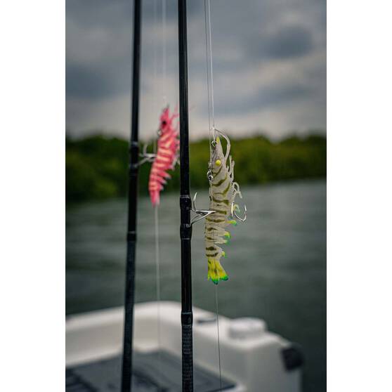 Nomad Live Ops Sumo Shrimp Pre-Rigged Soft Plastic Lure 5in White Glow, White Glow, bcf_hi-res