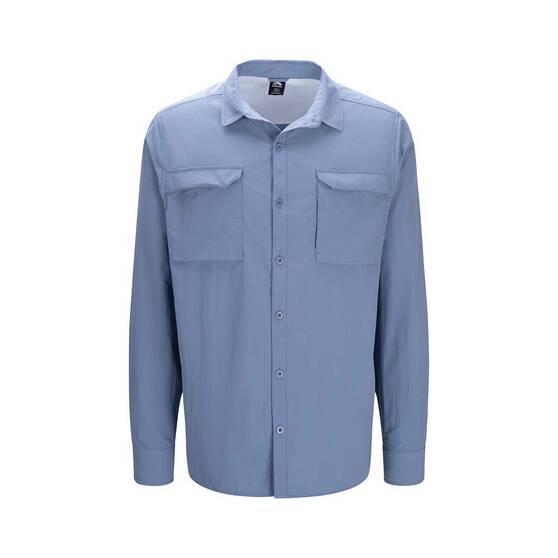 Macpac Men's brrr° UPF Long Sleeve Shirt, Blue, bcf_hi-res
