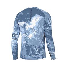 Huk Men's Mossy Oak Pursuit Performance Crew Fishing Shirt, Stormwater Spin, bcf_hi-res