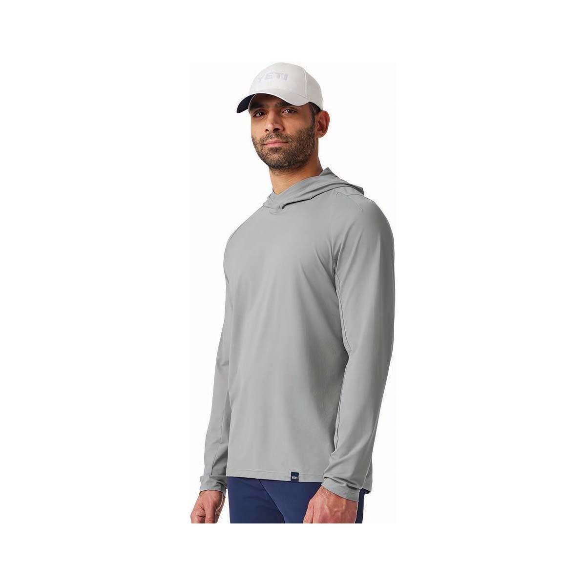 YETI&reg; Men&rsquo;s Hooded Ultra Lightweight Sunshirt, Grey, bcf_hi-res