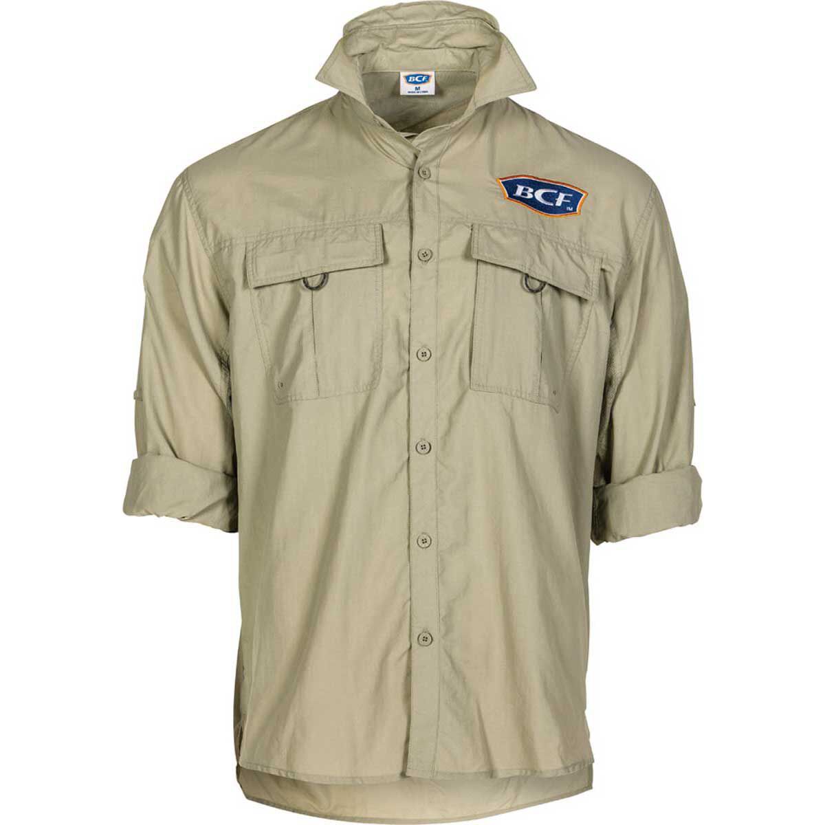 BCF Men's Long Sleeve Fishing Shirt, Silt, bcf_hi-res