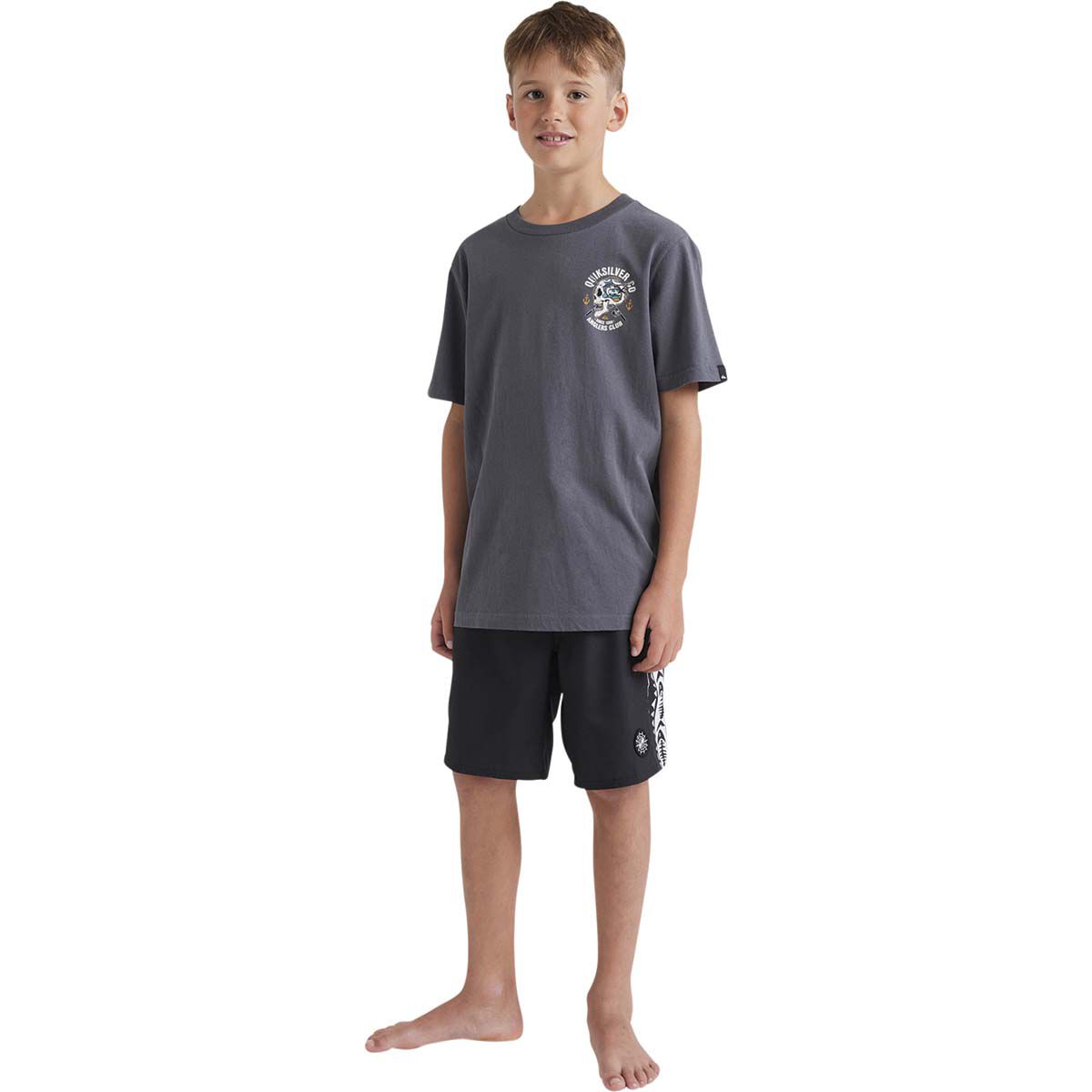 Quiksilver Youth Anglers Club Short Sleeve Tee Smoke 8, Smoke, bcf_hi-res