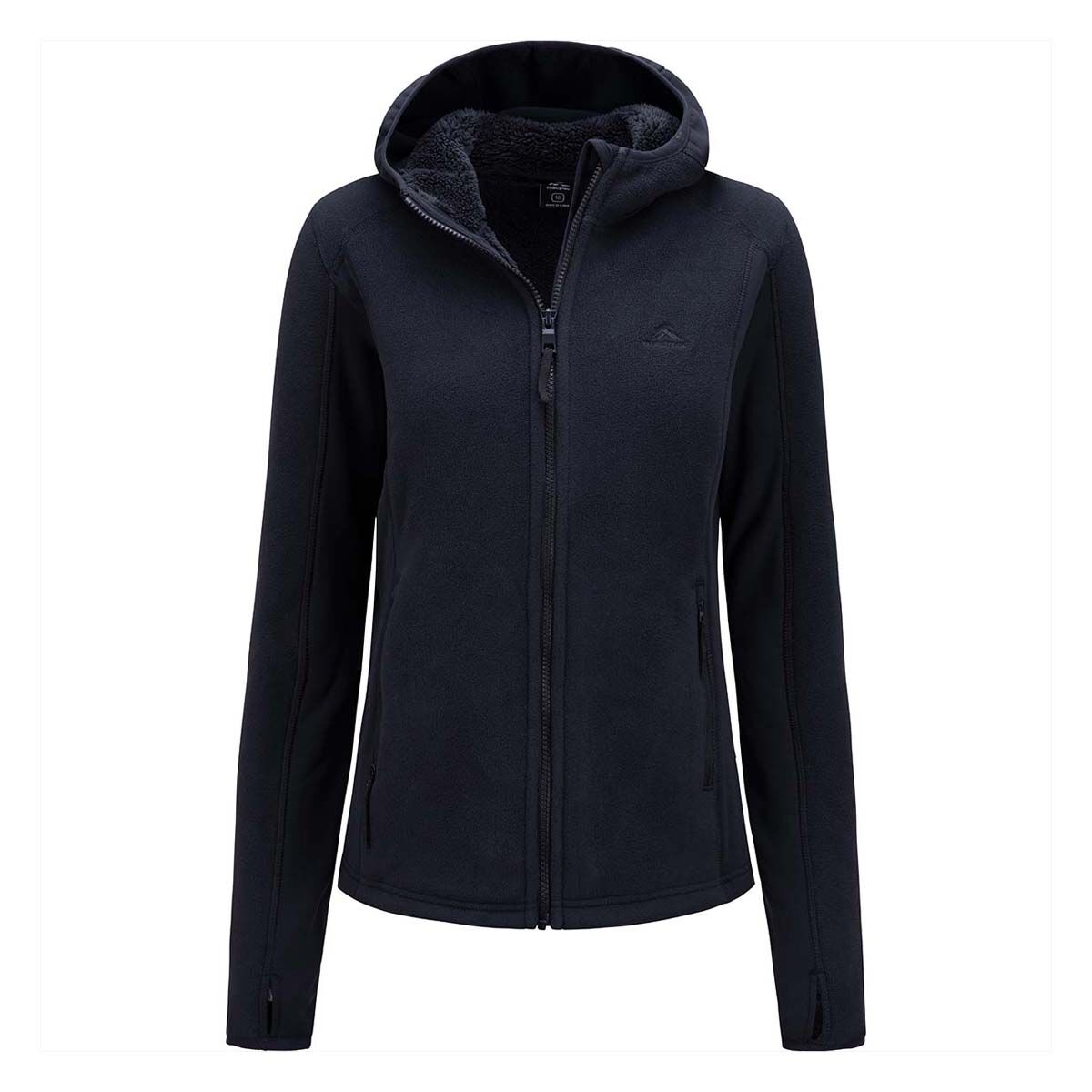 Macpac Women's Mountain Hooded Fleece Jacket Black 6, Black, bcf_hi-res