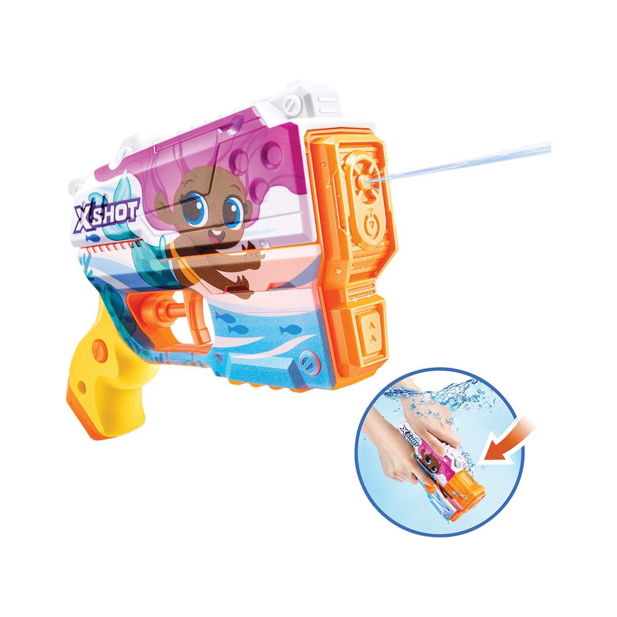ZURU X-Shot Fast Fill Skins Mermaid Junior Water Blaster, , bcf_hi-res