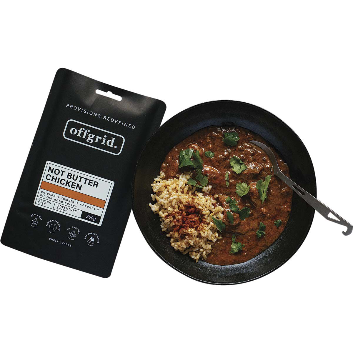 Offgrid Not Butter Chicken Heat and Eat Meal 250g, , bcf_hi-res
