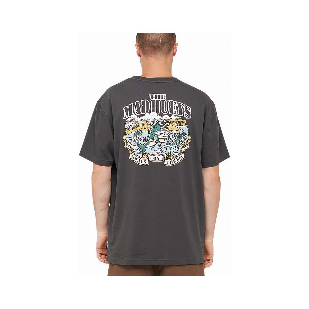 The Mad Hueys Men's Always Running Short Sleeve Tee Vintage Black S, Vintage Black, bcf_hi-res