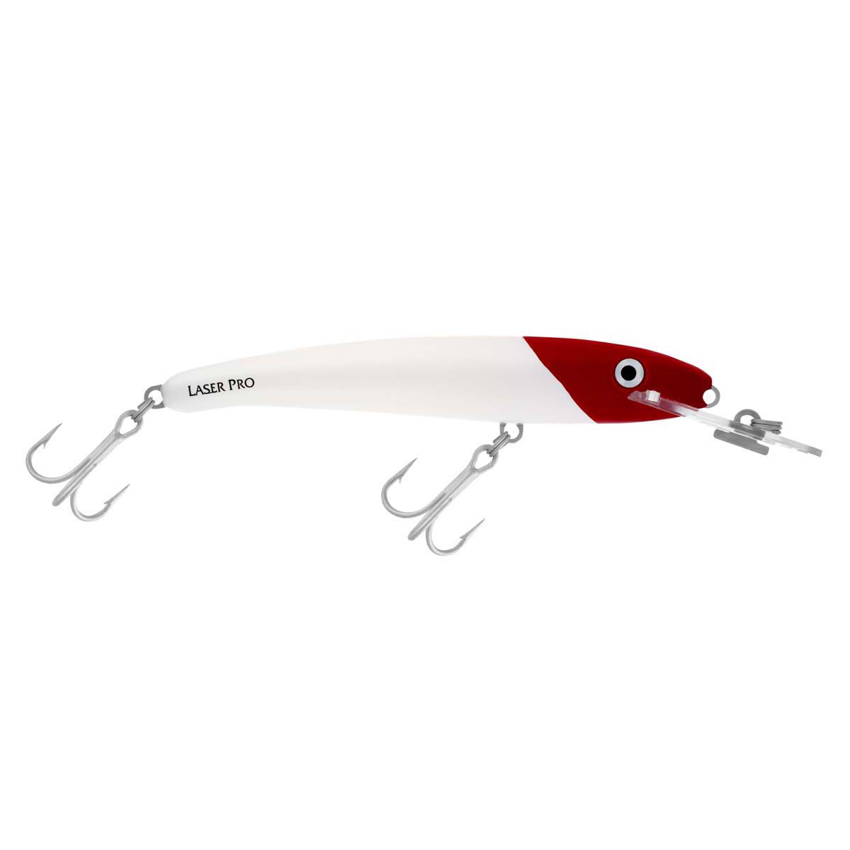 Halco Laser Pro Deep Diver Hard Body Lure 120mm White Redhead, White Redhead, bcf_hi-res