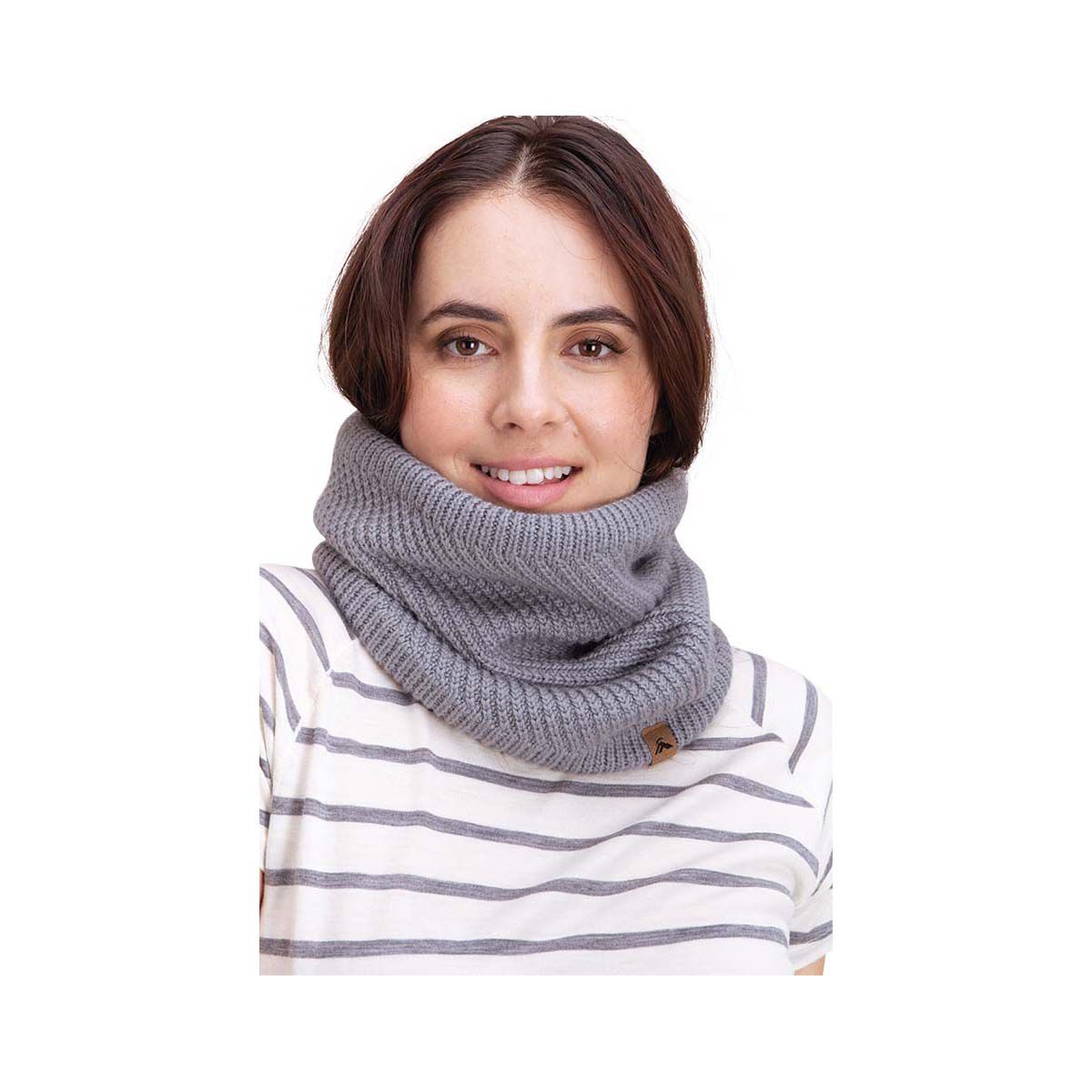 Macpac Unisex Merino Knitted Neck Gaiter Light Grey OSFM BCF