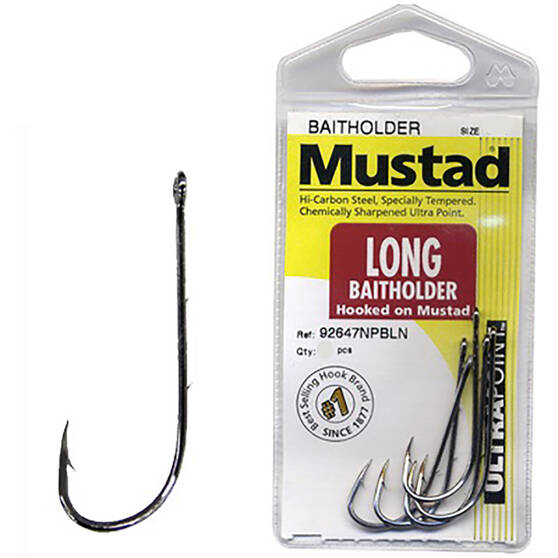 Mustad Long Baitholder Hooks 4 10 Pack