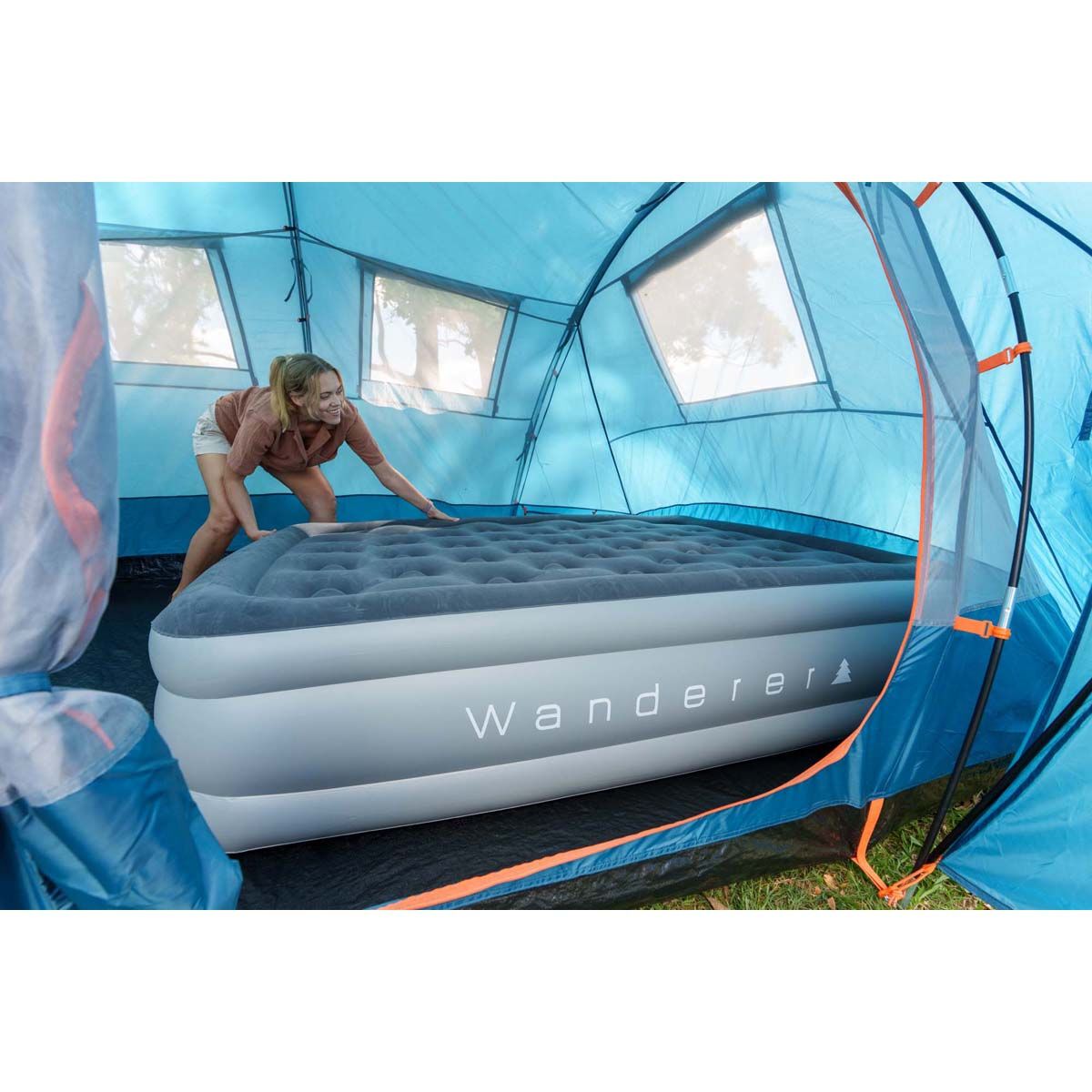 Wanderer Contour Queen Air Bed with 240V Pump, , bcf_hi-res