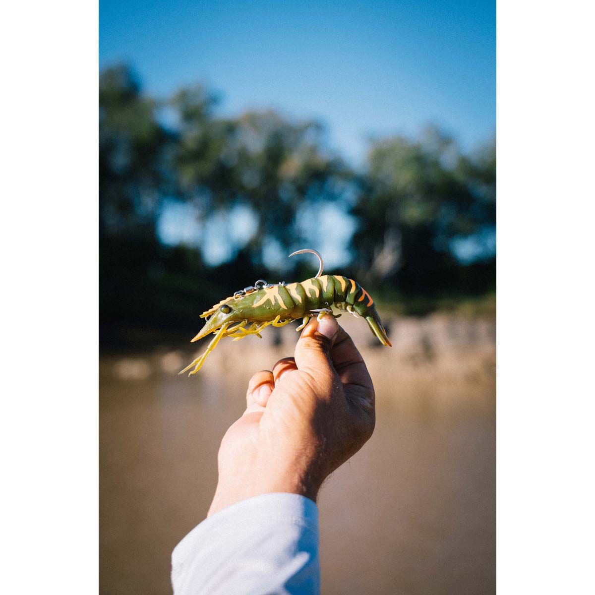 Nomad Live Ops Sumo Shrimp Pre-Rigged Soft Plastic Lure 6.5in Speckled Stalker, Speckled Stalker, bcf_hi-res