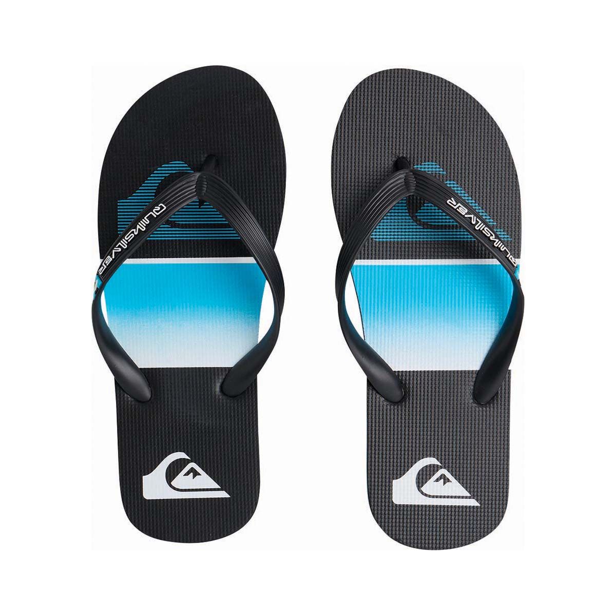 Quiksilver Men&rsquo;s Moncata Slab Thongs Black / Blue 8, Black / Blue, bcf_hi-res