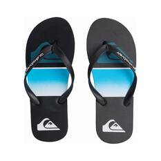 Quiksilver Men’s Moncata Slab Thongs Black / Blue 8, Black / Blue, bcf_hi-res