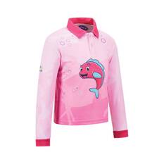 BCF x OzFish Kids' Sublimated Polo, Pink, bcf_hi-res