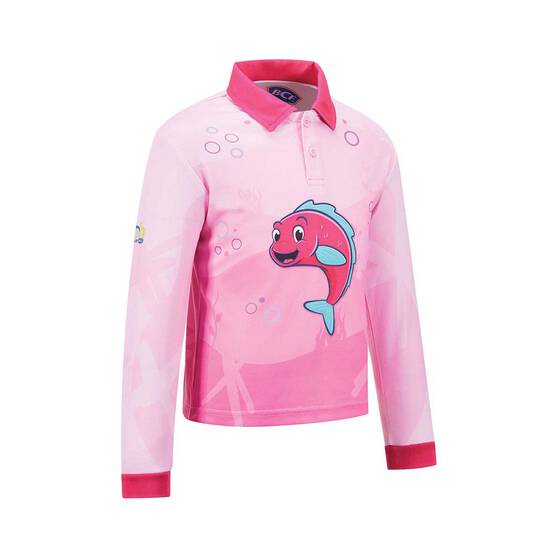 BCF x OzFish Kids' Fishing Shirt, Pink, bcf_hi-res