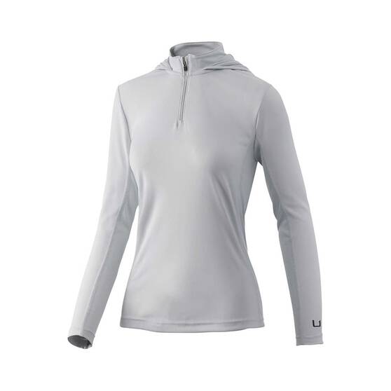 Huk Women's Solid Icon Long Sleeve Hoodie, Oyster, bcf_hi-res