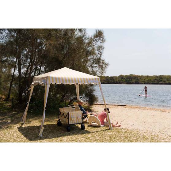 Wanderer Flat Fold Beach Cart 100kg Yellow Stripe, , bcf_hi-res