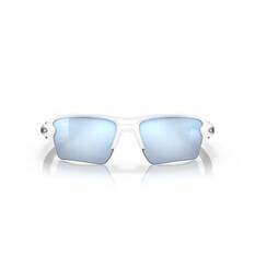 Oakley Flak 2.0 Men's XL Polarised Sunglasses White with Prizm Blue Lens, , bcf_hi-res