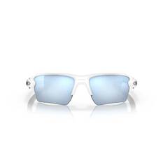 Oakley Flak 2.0 Men's XL Polarised Sunglasses White with Prizm Blue Lens, , bcf_hi-res