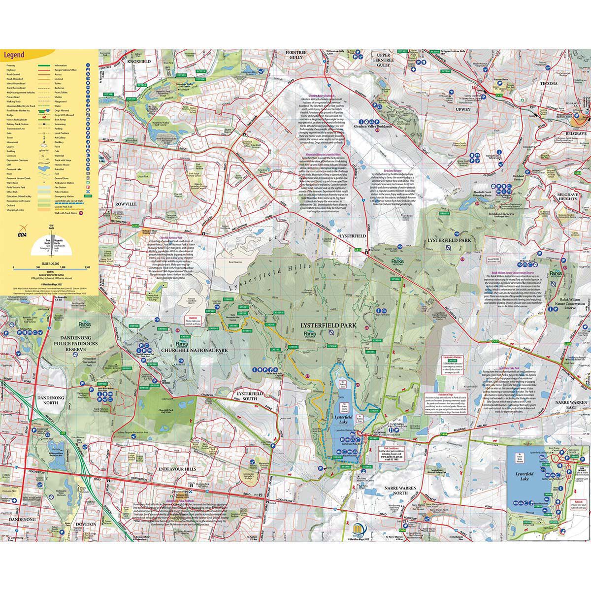 Meridian Maps Dandenong Ranges and Lysterfield Hills Map Guide, , bcf_hi-res