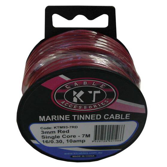KT Cables Cable Marine 3mm x 7m Red, Red, bcf_hi-res