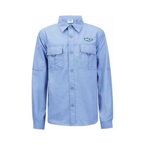 BCF Youth Long Sleeve Fishing Shirt, Purple / Blue, bcf_hi-res