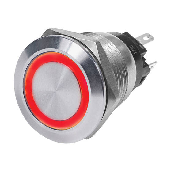 Blue Sea Systems LED Ring Switch Momentary-OFF Red, , bcf_hi-res