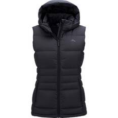 Macpac Women's Aurora Hooded Down Puffer Vest V2 Black 6, Black, bcf_hi-res