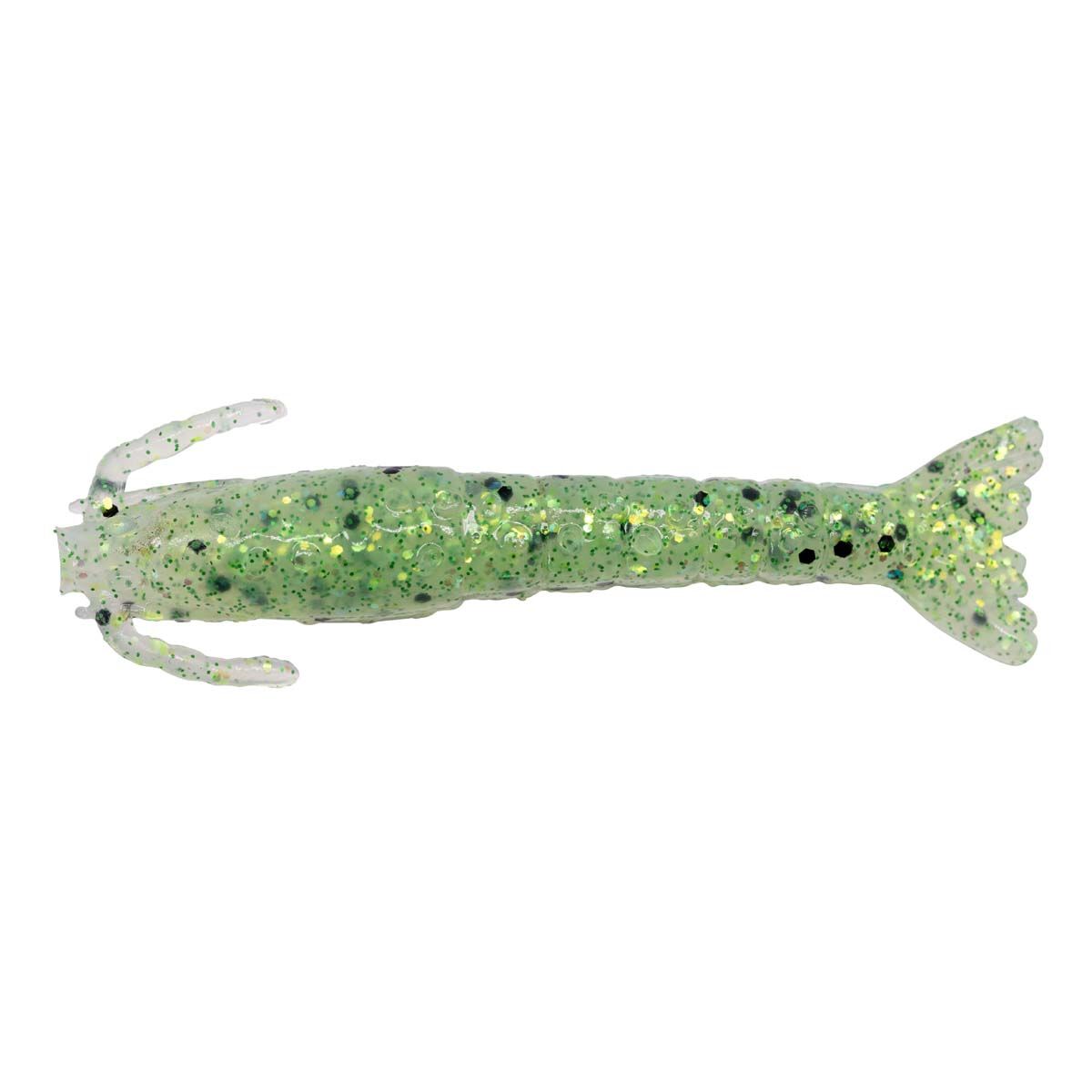 Berkley Gulp! Shrimp Soft Plastic Lure 3in Green Haze Fleck, Green Haze Fleck, bcf_hi-res