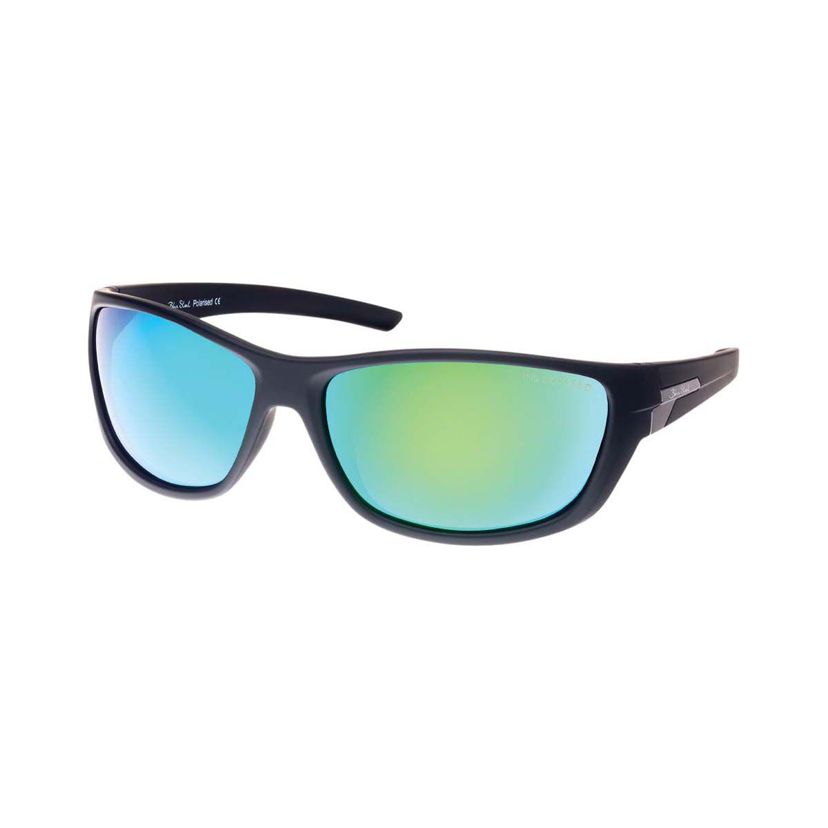 Blue Steel 4203 B01-T0S5 Men&rsquo;s Polarised Sunglasses Matte Black with Green Mirror Lens, , bcf_hi-res