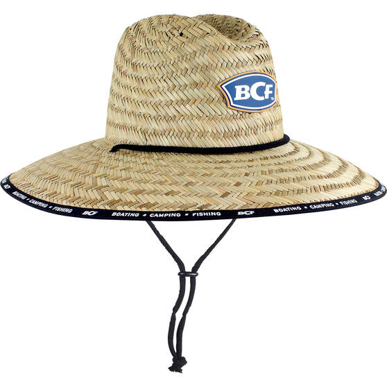 BCF Unisex Brand Straw Hat, Natural, bcf_hi-res