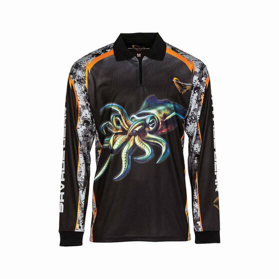 Savage Gear Men's Squid Fishing Shirt Black 2XL, Black, bcf_hi-res