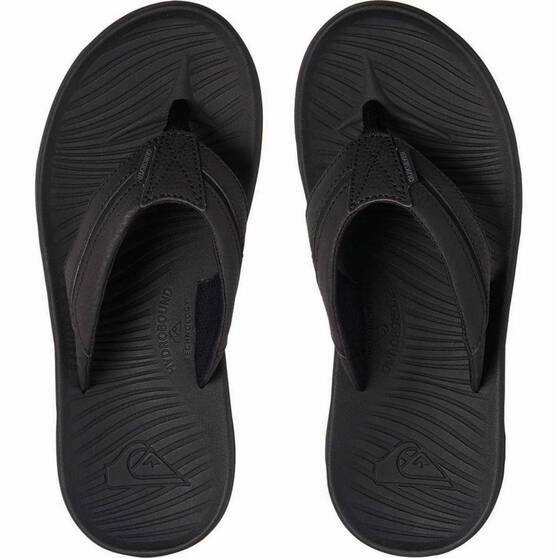 Quiksilver Men's Travel Oasis Thongs Black / Grey / Brown US 14, Black / Grey / Brown, bcf_hi-res