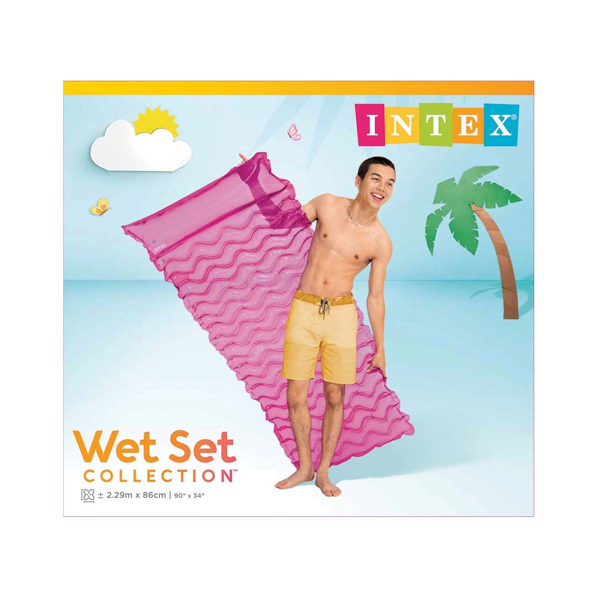 Intex Tote N Float Wave Inflatable Pool Mat, , bcf_hi-res