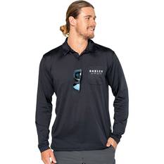 Oakley Men’s Elements Long Sleeve Tech Polo, Blackout, bcf_hi-res