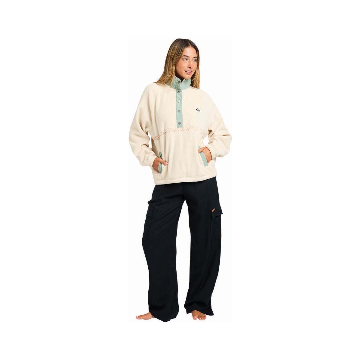 Quiksilver Women&rsquo;s Compass Sherpa Fleece, Sand, bcf_hi-res