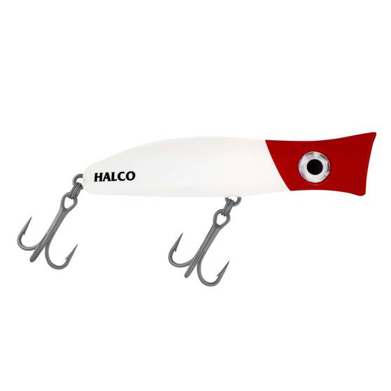 Halco Roosta Popper Surface Lure 105mm White Red Head, White Red Head, bcf_hi-res